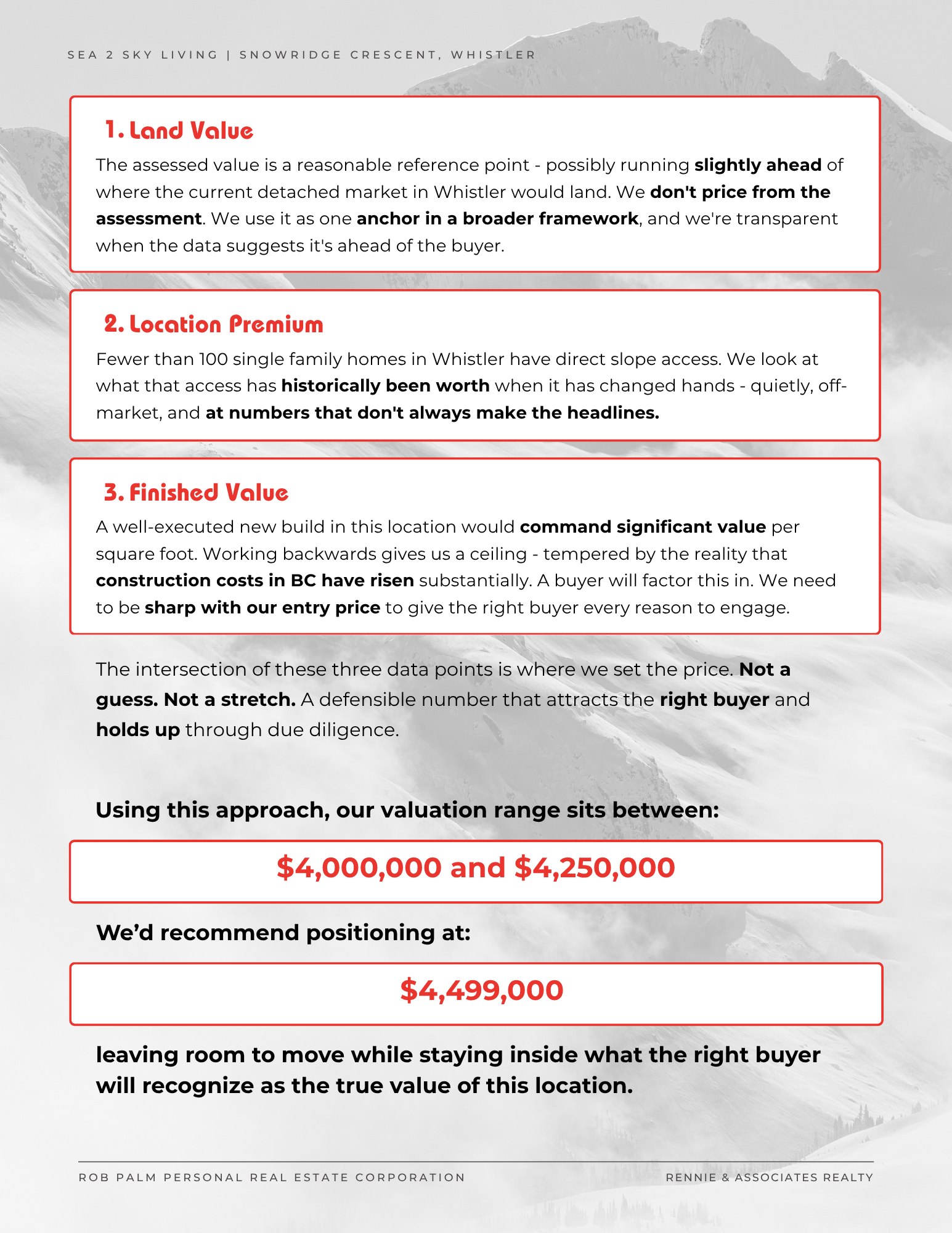 Deck page four: valuation approach